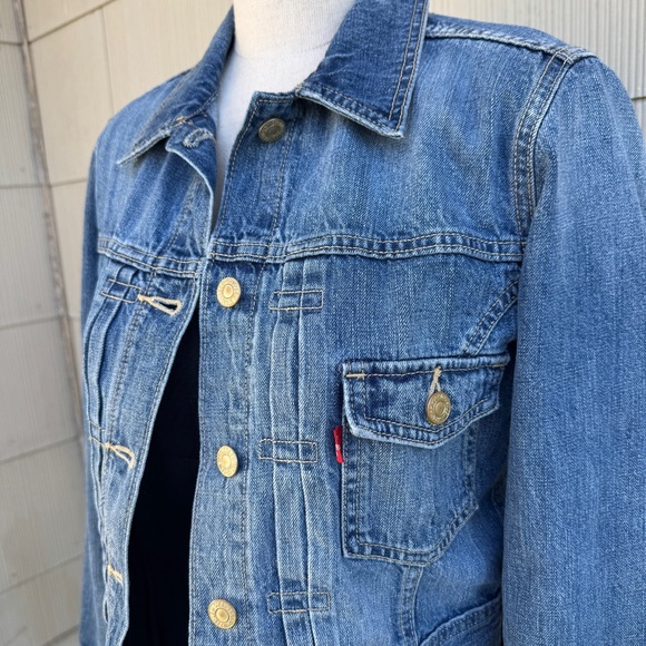 Vintage Levi's 90s Ex-Boyfriend Denim Blue Jacket XS/S - Picture 3 of 10